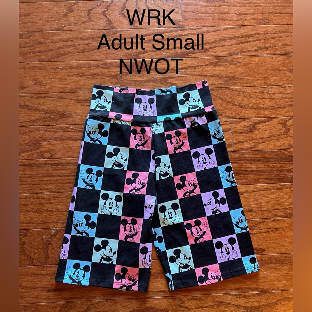 Wild Rich Kids, Disney Checkered Mickey Biker Shorts, Adult Small